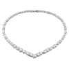 Swarovski Tennis Deluxe V necklace Mixed cuts, White, Rhodium plated 5556917